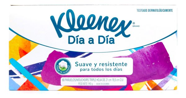 Pañuelos Kleenex Triple Hoja 80 Unidades