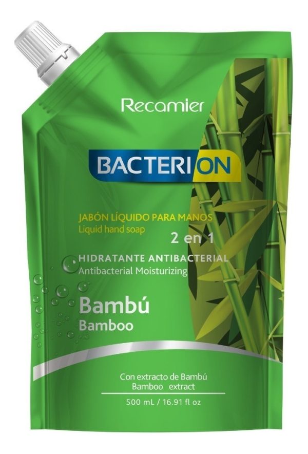 Jabón Liquido Bacterion Bambú 2 En 1 500 Ml