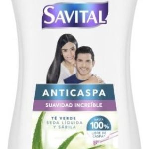 Shampoo Savital Anticaspa Té Verde Y Seda Liquida 510 Ml
