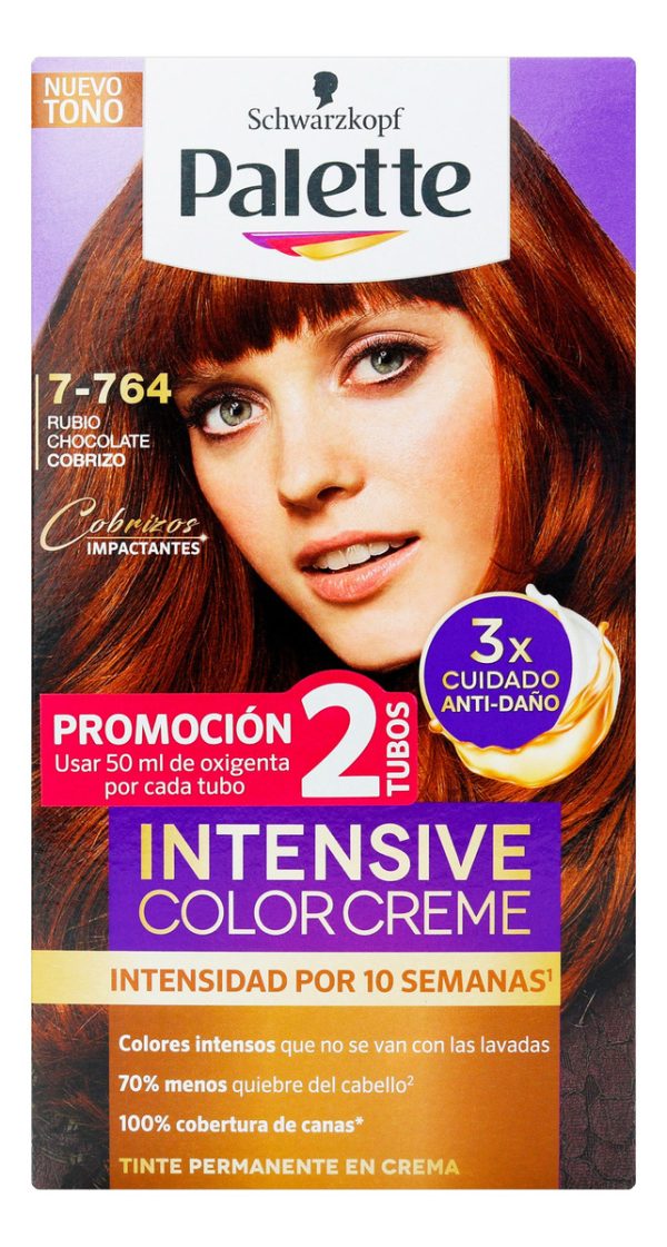 Tinte Palette 7-764 Rubio Chocolate Cobrizo 2 Tubos