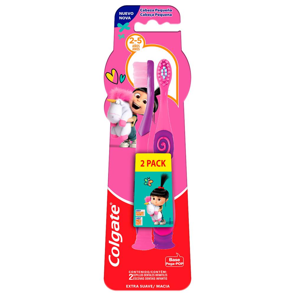 Cepillo Colgate Minions Agnes 2 A 5 Años 2 Unidades