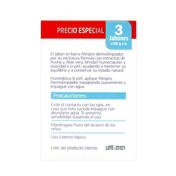 Jabón Almipro Dermolimpiador 110 Gr X 3 Unidades - Imagen 2