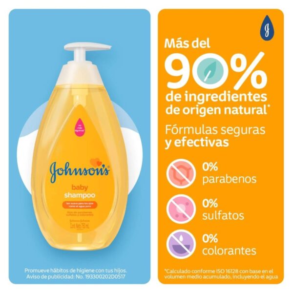 Shampoo Johnson Baby Original 750 Ml - Imagen 3