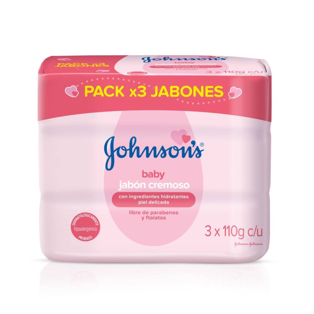 Jabón Johnson Baby Humectante 110 G X 3 Unidades
