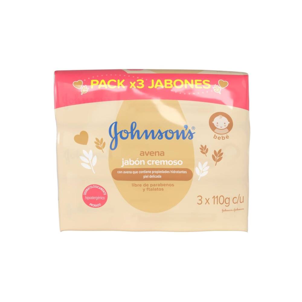 Jabón Johnson Baby Avena 110 G X 3 Unidades
