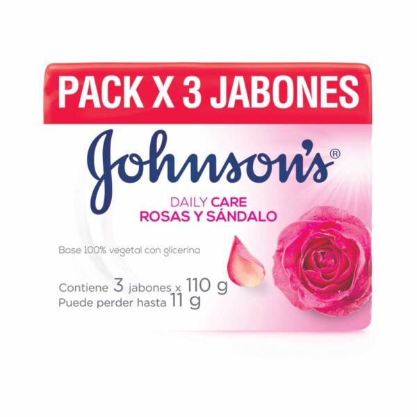 Jabón Johnson Adulto Rosas Y Sándalo 110 G X 3 Unidades