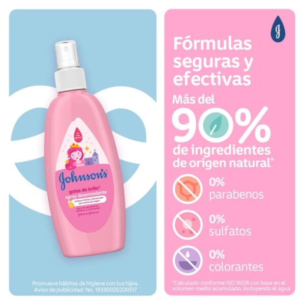 Spray Para Desenredar Johnson Gotas De Brillo 200 Ml - Imagen 2