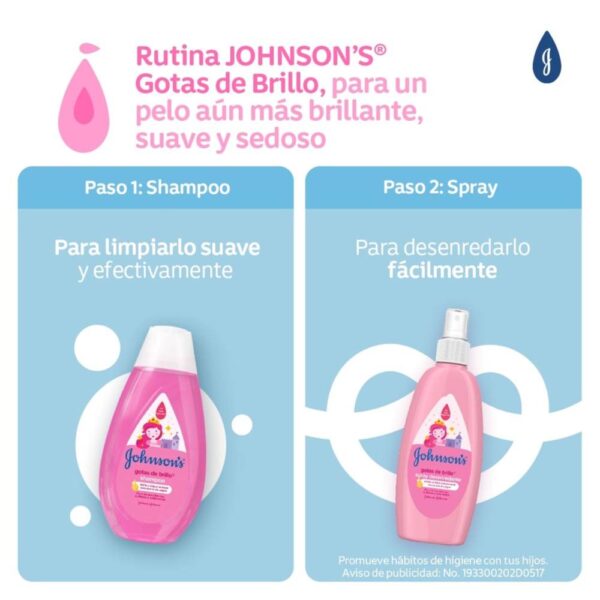 Spray Para Desenredar Johnson Gotas De Brillo 200 Ml - Imagen 4