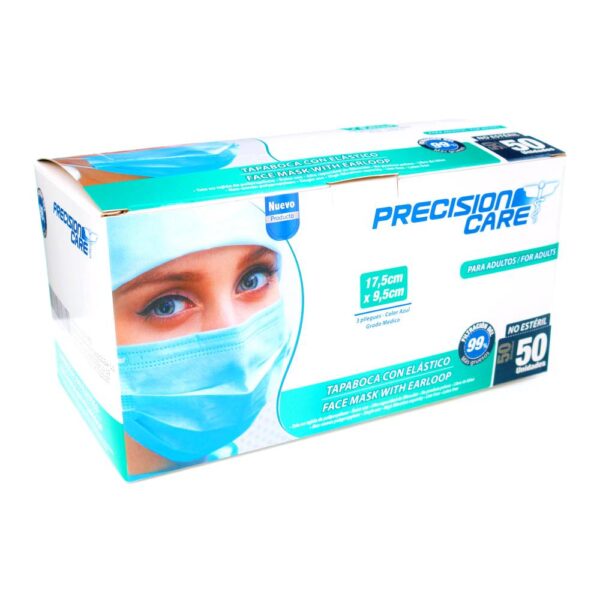 Tapabocas Precision Care Adulto Azul 50 Unidades