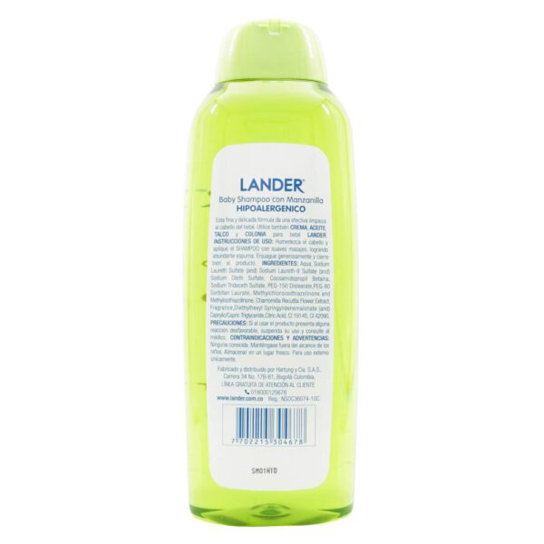 Shampoo Lander Baby Manzanilla 800 Ml - Imagen 2
