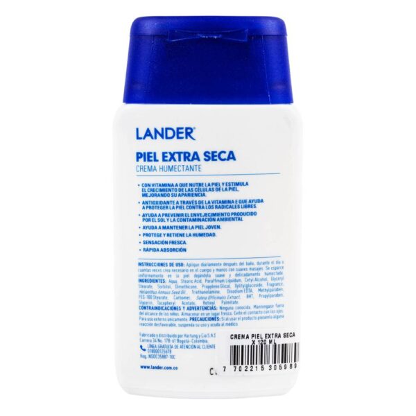 Crema Lander Piel Extra Seca 120 Ml - Imagen 2