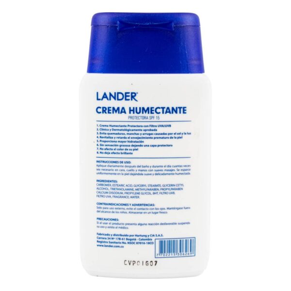 Crema Protectora Lander Spf15 120 Ml - Imagen 2