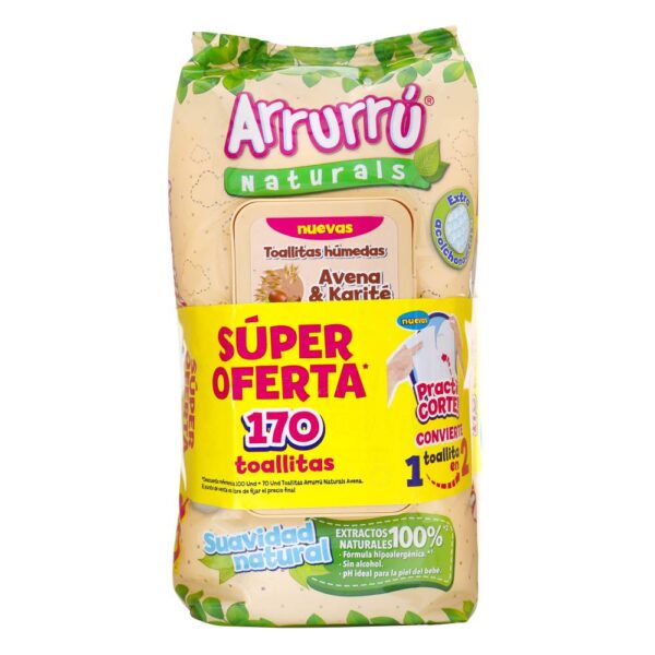 Toallitas Arrurru Avena Pack 170 Unidades