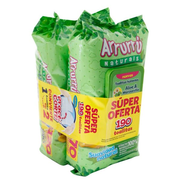 Toallitas Arrurru Aloe Y Manzanilla 190 Unidades