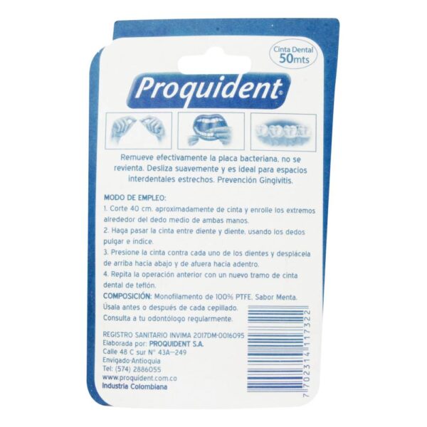 Seda Dental Proquident Teflon Menta 50 Metros - Imagen 2