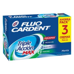 Crema Dental Fluocardent Triple Acción Max 75 Ml 3 Unidades