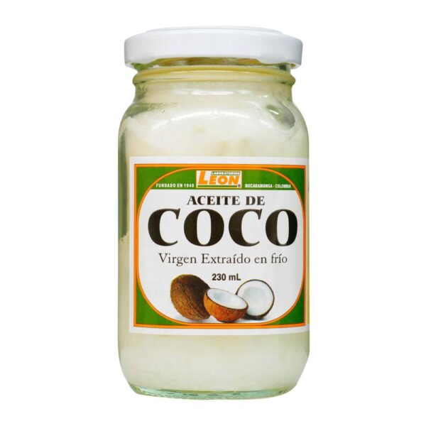Aceite De Coco Virgen Extraído En Frio 230 Ml Leon