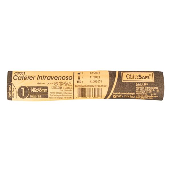 Catéter Intravenoso 14 G Alfasafe - Imagen 2