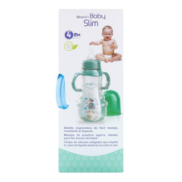 Biberón Moby Baby Slim 4 Meses 11 Oz - Imagen 3