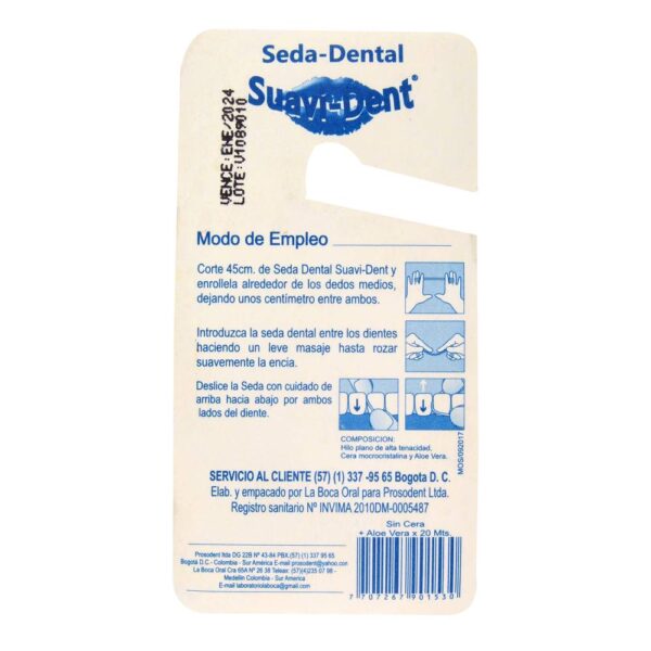 Seda Dental Suavident Sin Cera 20 Metros - Imagen 2