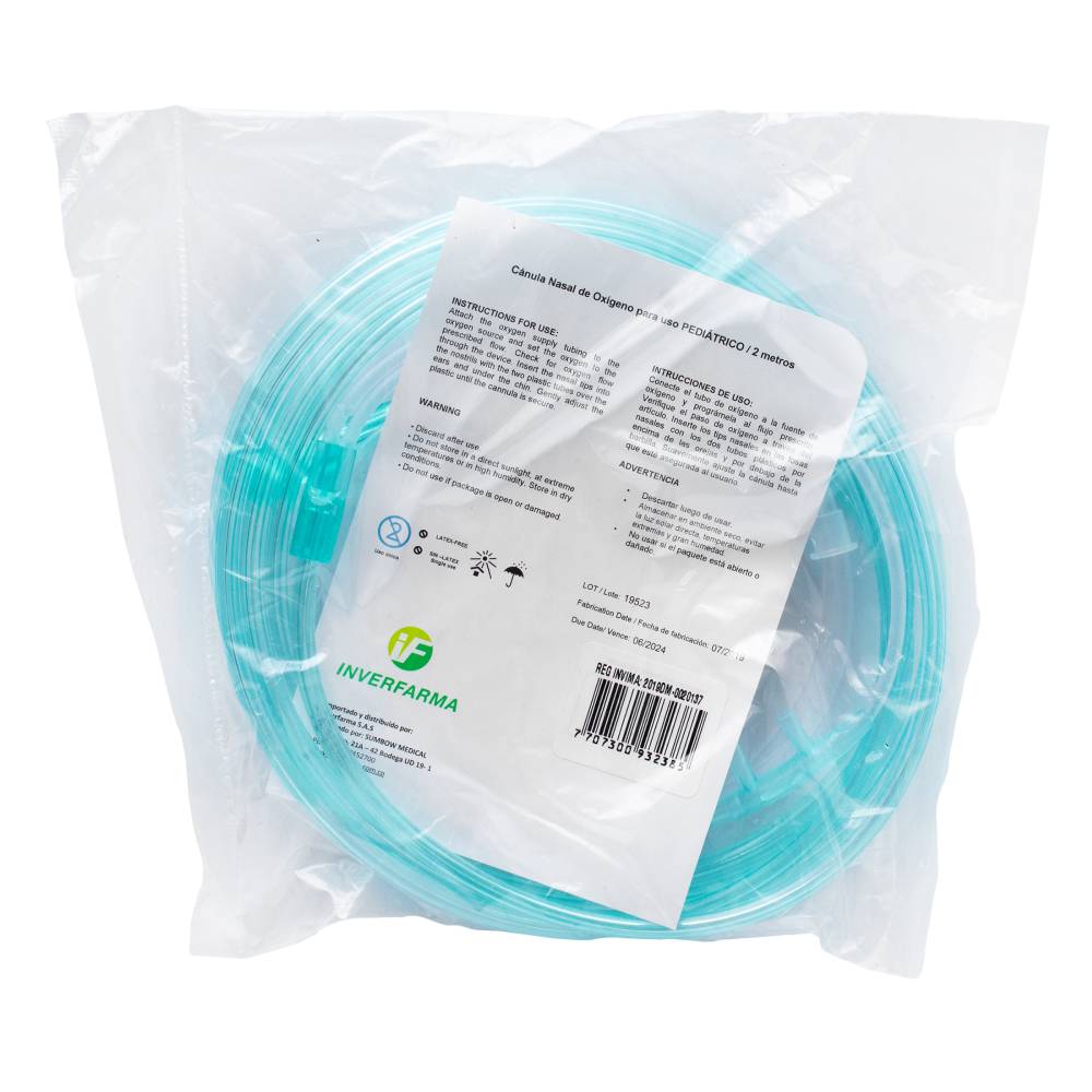 Cánula Nasal 2 Metros Pediátrica Inverfarma