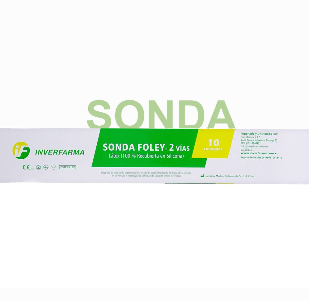 Sonda Foley 2 Vias #16 10 Unidades Inverfarma