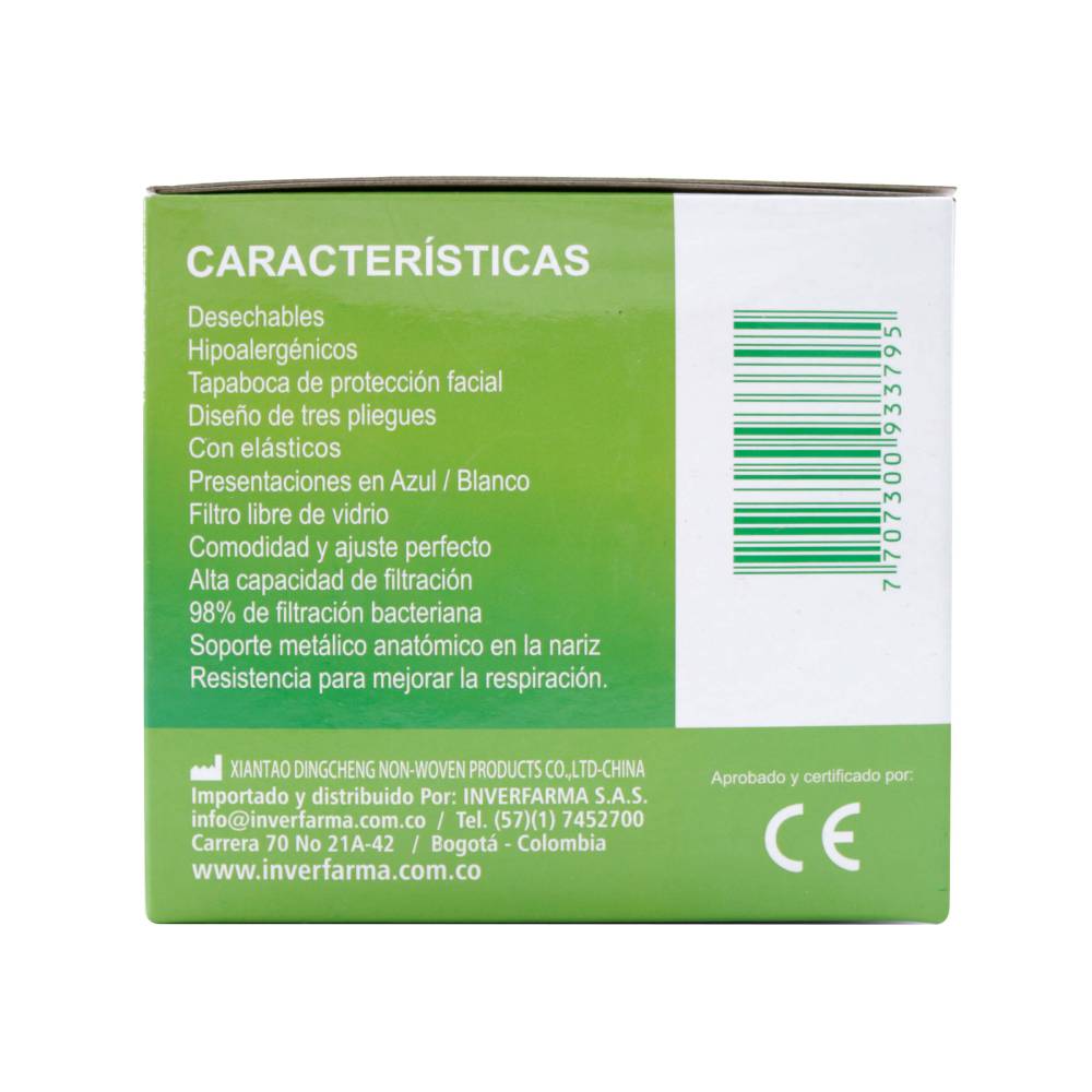 Tapaboca Blanco 50 Unidades Inverfarma - Imagen 2
