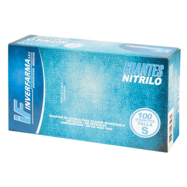 Guante Nitrilo Azul 100 Unidades Inverfarma