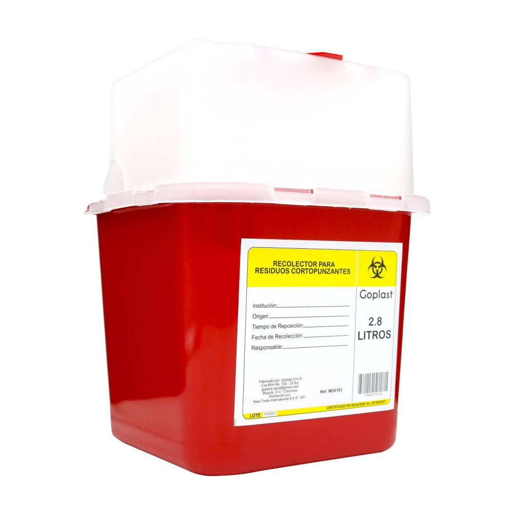 Guardian Recolector Residuos Cortopunzantes 2.8 L