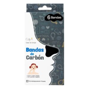 Bandas Cettua Nariz Carbón 6 Unidades