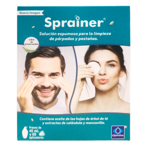 Sprainer Limpieza Párpados Y Pestañas 40 Ml Y 60 Aplicadores