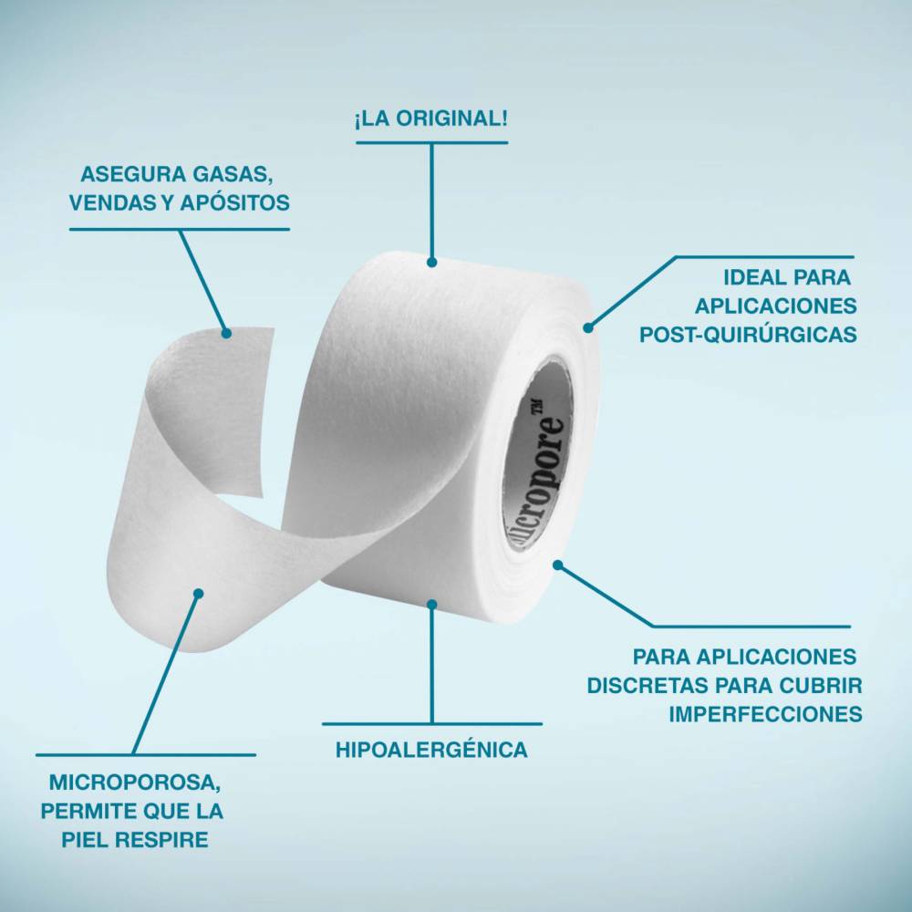 Micropore Blanco 24 Mm X 3 Metros 3m Nexcare - Imagen 2