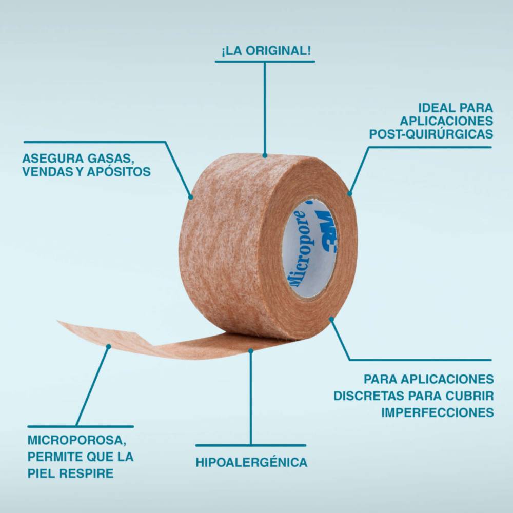 Micropore Piel 24x5 M X 3 Unidades 3m Nexcare - Imagen 2