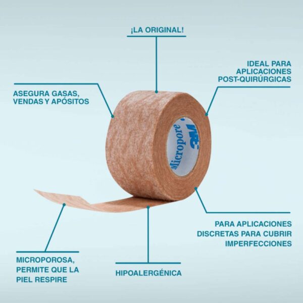 Micropore Piel 48x5 M 3m Nexcare - Imagen 2