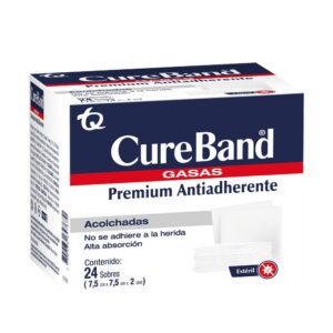 Gasa Esteril Antiadherente Cureband 7.5 X 7.5 Cm 24 Sobres