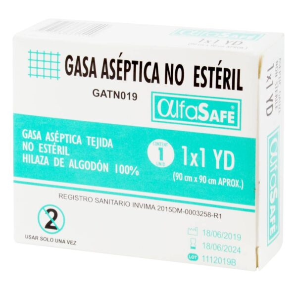 Gasa Aseptica No Esteril Alfasafe 1x1 Yardas