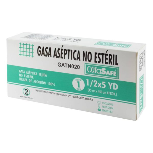 Gasa Aseptica No Esteril Alfasafe 1/2x5 Yardas