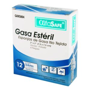 Gasa Esteril Alfasafe No Tejida 7.5 X 7.5 Cm 24 Unidades