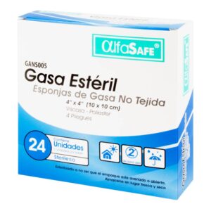 Gasa Esteril Alfasafe No Tejida 10 X 10 Cm 24 Unidades