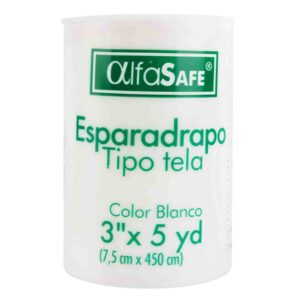 Esparadrapo Tipo Tela Alfasafe Blanco 3x5 Yardas