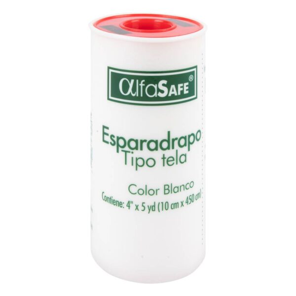 Esparadrapo Tipo Tela Alfasafe Blanco 4x5 Yardas