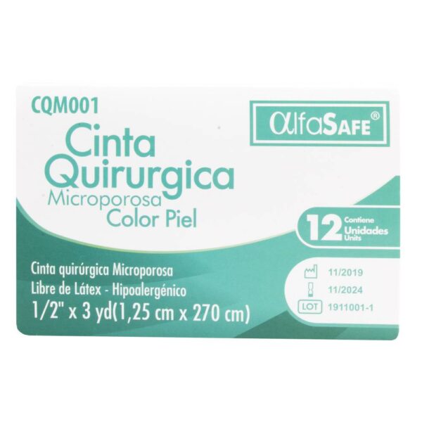 Cinta Quirúrgica Microporosa Alfasafe Piel 1/2x3 Yd 12 Und - Imagen 2