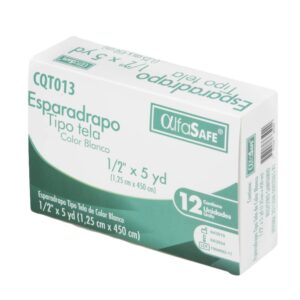 Esparadrapo Tipo Tela Alfasafe Blanco 1/2x5 Yardas 12 Unds