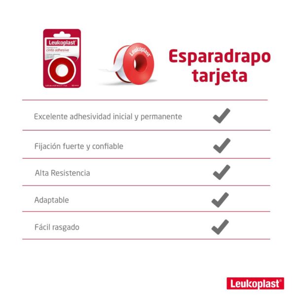 Esparadrapo Leukoplast 1/2x5 Yardas Cinta Adhesiva - Imagen 3