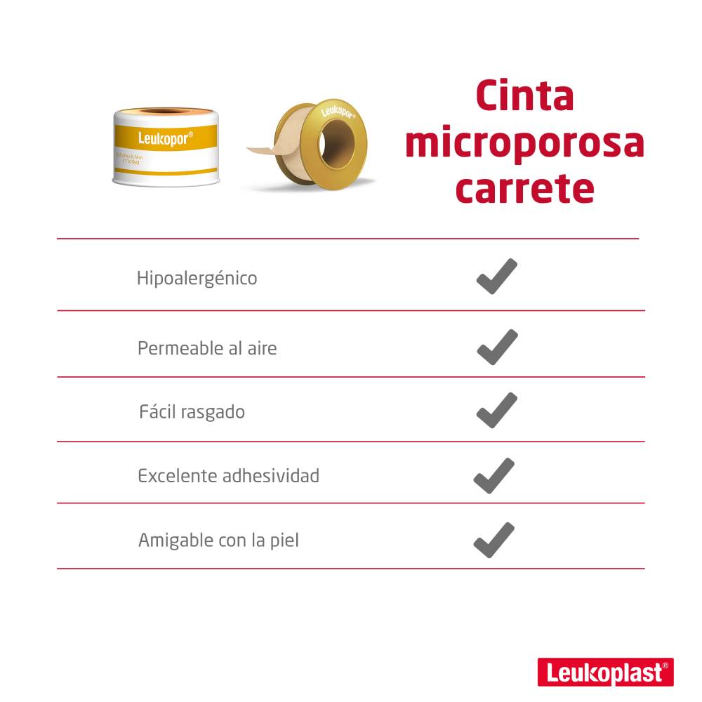 Micropore Leukopor Piel 1x10 Yardas - Imagen 3