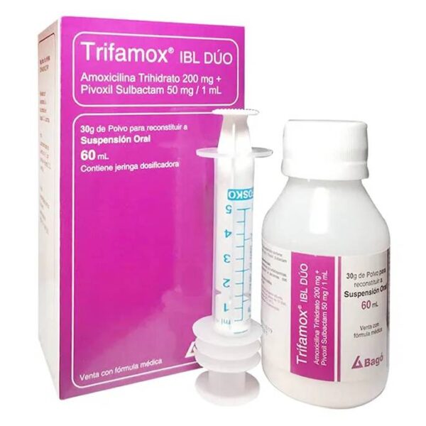 Trifamox Ibl Duo Amoxicilina Trihidrato 200/50mg Suspensión Oral 60 Ml