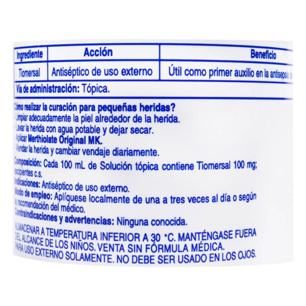 Merthiolate Rojo Mk 90 Ml - Imagen 2
