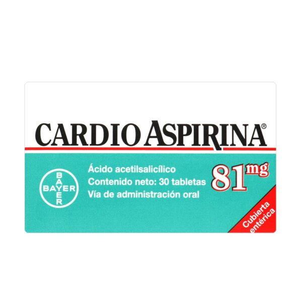 Cardioaspirina 81 Mg 30 Tab Protección Cardiovascular - Imagen 2