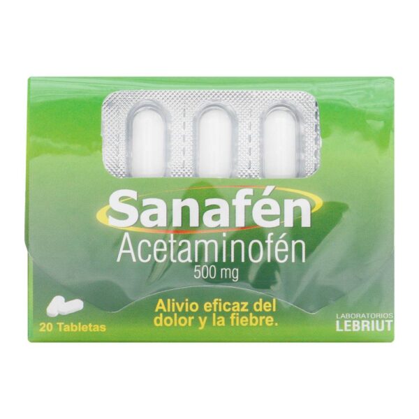 Sanafen Acetaminofen 500 Mg 20 Tabletas Laproff