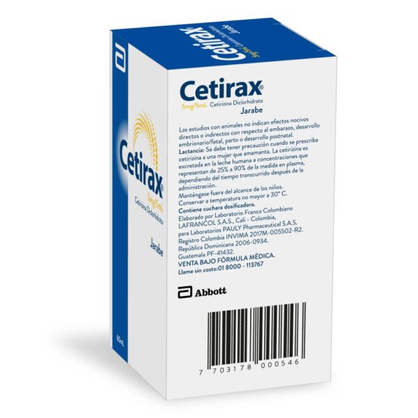 Cetirax Jarabe 60 Ml Cetirizina - Imagen 3